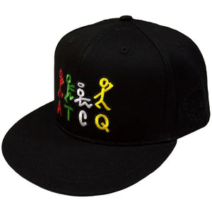 A TRIBE CALLED QUEST SNAPBACK CAP: STICK FIGURES LOGO (BLACK) (SIDE PRINT)