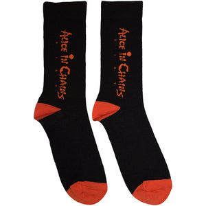 ALICE IN CHAINS UNISEX ANKLE SOCKS: LOGO (BLACK) (UK SIZE 6 - 11)
