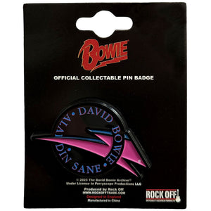 DAVID BOWIE PIN BADGE: ALADDIN SANE 1