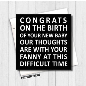 CONGRATS NEW BABY THOUGHTS WITH YOUR FANNY CARD
