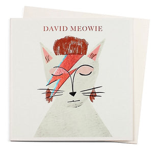 DAVID MEOWIE GREETING CARD BOWIE CAT