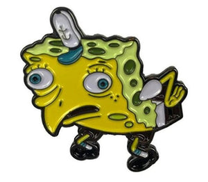 SPONGEBOB SARCASTIC MEME ENAMEL BADGE PIN MOCKING