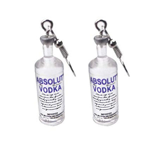 ABSOLUT VODKA BOTTLE EARRINGS RESIN