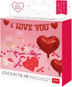 ROMANTIC EVENING DECORATION KIT I LOVE YOU BALLOONS CONFETTI