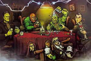 MONSTERS PLAYING POKER POSTER MAXI 4