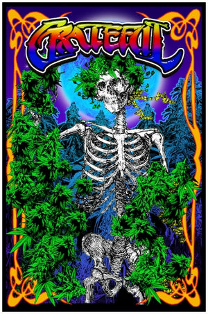 GRATEFUL DEAD BLACKLIGHT POSTER VELVET FLOCKED 391