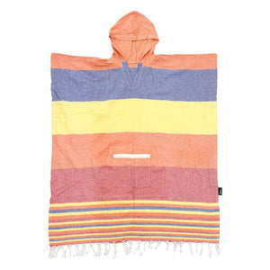 TOWEL HOODIE PONCHO TURKISH STRIPED ZIP POCKET