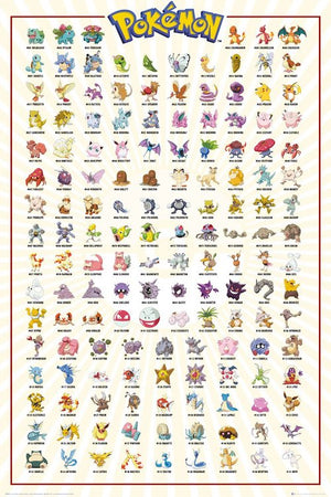 POKEMON CHARACTERS KANTO MEGA POSTER 418