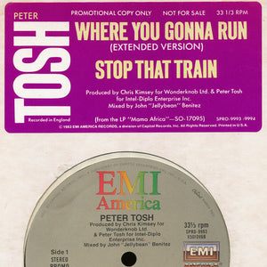 TOSH PETER | WHERE YOU GONNA RUN / STOP THAT TRAIN 12 - GENERIC SLEEVE