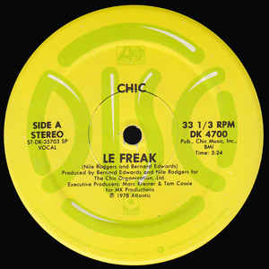 LE FREAK / SAVOIR FAIRE 12 - STICKER ON LABEL | CHIC