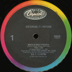 GEORGE CLINTON | MANS BEST FRIEND / ATOMIC DOG 12 - US - GENERIC RECORD COMPANY SLEEVE WITH HYPE STICKER