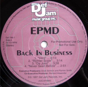 EPMD | BACK IN BUSINESS 2LP CLEAN PROMO