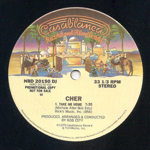 CHER | TAKE ME HOME - 12 SINGLE SIDED PROMO - WRITING ON COMPANY SLEEVE AND LABEL