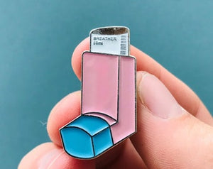 ASTHMA INHALER ENAMEL BADGE PIN