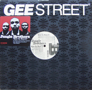 JUNGLE BROTHERS | HOW YA WANT IT I GOT IT / WE GOT IT 12 - US - GENERIC RECORD COMPANY SLEEVE WITH HYPE STICKER