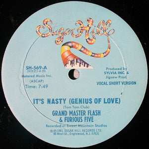GRANDMASTER FLASH AND THE FURIOUS 5 | ITS NASTY - GENIUS OF LOVE - 12 - SUGAR HILL COMPANY SLEEVE