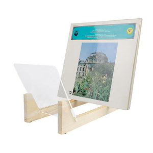 VINYL RECORD DISPLAY STAND PINE / CLEAR GK-R40B