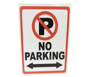 NO PARKING TIN SIGN