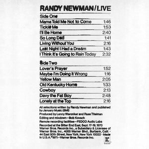 RANDY NEWMAN | RANDY NEWMAN LIVE - US
