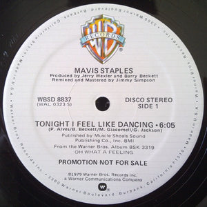 MAVIS STAPLES | TONIGHT I FEEL LIKE DANCING / IF I CANT HAVE YOU - 12 - COMPANY SLEEVE WITH HYPE