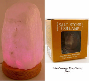 USB SALT LAMP SMALL WHITE SALT MOOD CHANGE LIGHT