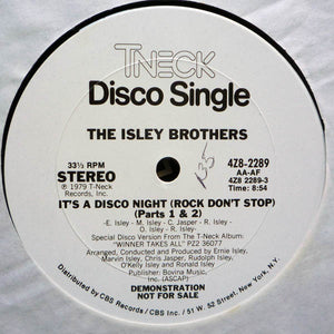 ISLEY BROTHERS | ITS A DISCO NIGHT ROCK DONT STOP 12 - US PROMO - GENERIC RECORD COMPANY SLEEVE