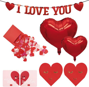 ROMANTIC EVENING DECORATION KIT I LOVE YOU BALLOONS CONFETTI