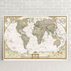 WORLD MAP ANTIQUE POSTER NATIONAL GEOGRAPHIC 4