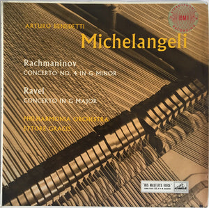 RACHMANINOV / RAVEL | PIANO CONCERTO NO 4 IN G MINOR / CONCERTO IN G MAJOR - MICHELANGELI PO GRACIS - ED1 HALF MOON FLIPBACK