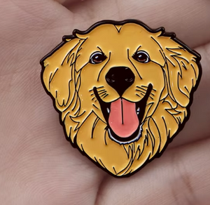 GOLDEN RETRIEVER ENAMEL BADGE PIN