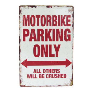 MOTORBIKE PARKING RETRO TIN SIGN