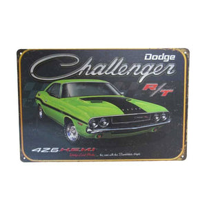DODGE CHALLENGER RETRO ART TIN SIGN