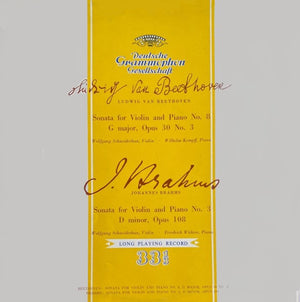 BEETHOVEN | SONATA FOR VIOLIN AND PIANO NO 8 IN G MAJ OP 30 NO 2 / SONATA FOR VIOLIN AND PIANO NO 3 IN D MINOR OP 108 - SCHNEIDERHANN KEMPF / SCHNEIDERHAN WUHR