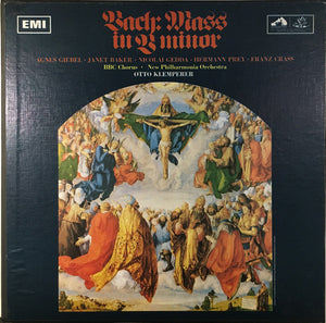 JOHANN SEBASTIAN BACH | MASS IN B MINOR - GIEBEL BAKER GEDDA PREY CRASS BBC CHORUS NEW PO KLEMPERER YELLOW/BLACK ANGEL