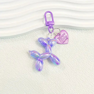 BALLOON DOG IRIDESCENT PURPLE KEYRING
