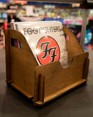 WOODEN ASSYMETRIC RECORD STORAGE BOX TRAPEZOID GK-R35B FLATPACK