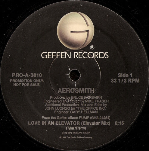 AEROSMITH | LOVE IN AN ELEVATOR - 12 INCH - PROMO - GENERIC SLEEVE