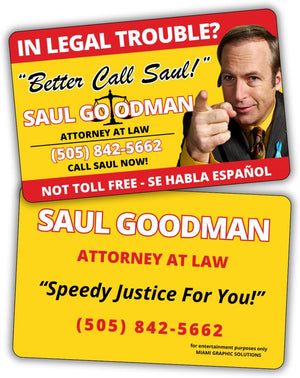 BETTER CALL SAUL GOODMAN BREAKING BAD BUSINESS CARD