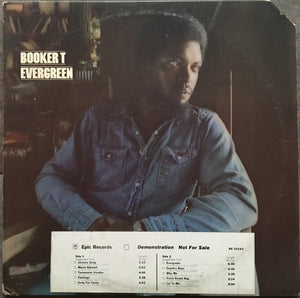 BOOKER T AND THE MGS | EVERGREEN - WHITE LABEL PROMO - CUT CORNER - STICKER DAMAGE