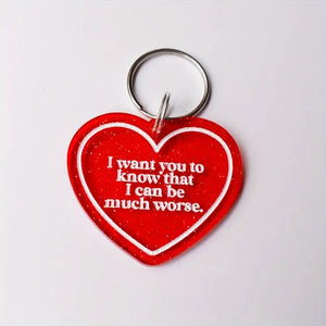 MUCH WORSE HEART KEYRING ACRYLIC