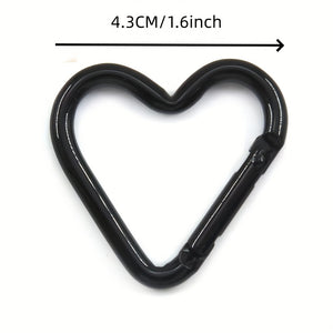 HEART SHAPED CARABINA KEYRING ALL BLACK 44MM