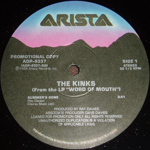 KINKS | SUMMERS GONE 12 - US PROMO - GENERIC ARISTA SLEEVE
