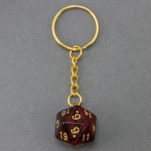 20 SIDED DICE KEYRING DUNGEONS AND DRAGONS ASSORTED COLOURS