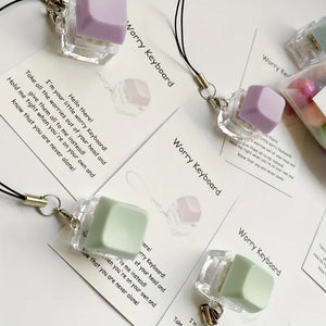 MECHANICAL KEYBOARD BAG HANGER FIDGET PENDANT PASTEL ASSORTED