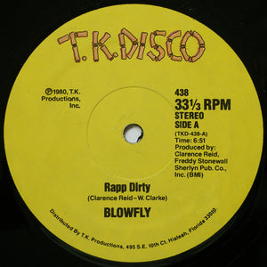 BLOWFLY | RAPP DIRTY / BLOWFLY'S RAPP 12 - US PRESSING - GENERIC TK DISCO SLEEVE