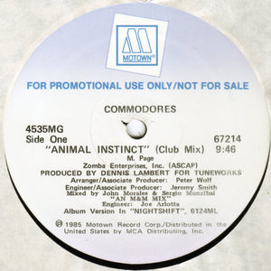 COMMODORES | ANIMAL INSTINCT 12 - US PROMO - GENERIC MOTOWN SLEEVE