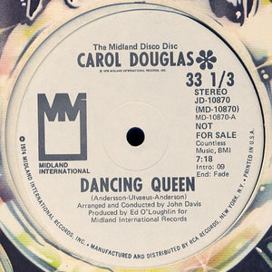 CAROL DOUGLAS | DANCING QUEEN / IN THE MORNING 12 - US PROMO - GENERIC SLEEVE WITH HYPE STICKER