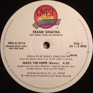 FRANK SINATRA WITH QUINCY JONES AND ORCHESTRA | MACK THE KNIFE REMIX 12 - US PROMO - GENERIC SLEEVE