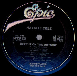 NATALIE COLE | I WON'T DENY YOU / KEEP IT ON THE OUTSIDE 12 - US PROMO - GENERIC SLEEVE