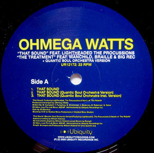 OHMEGA WATTS | THAT SOUND / TREATMENT 12 - US - GENERIC RECORD COMPANY SLEEVE